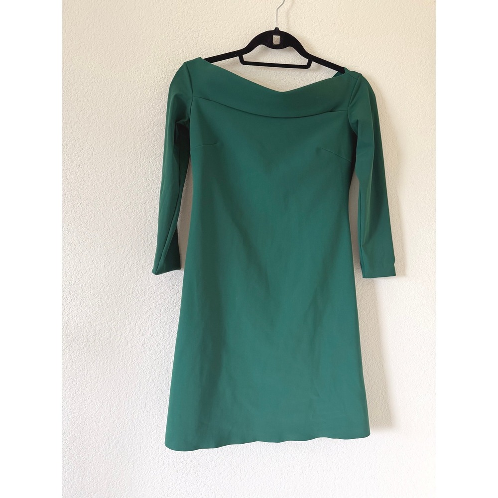 Chiara Boni La Petite Robe Green Off Shoulder Long Sleeve A-Line Dress Size 40/S - Picture 1 of 9